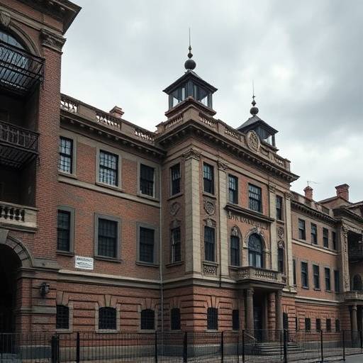 Imagen de la Penitenciar铆a de Walnut Street en Filadelfia, mostrando su arquitectura innovadora para la 茅poca